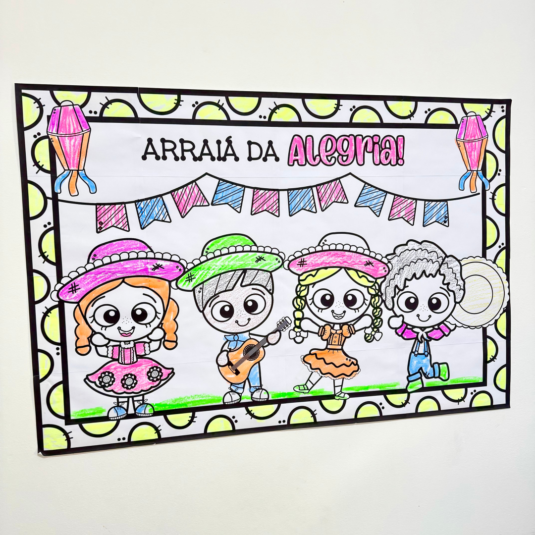 Painel de Colorir Festa Junina