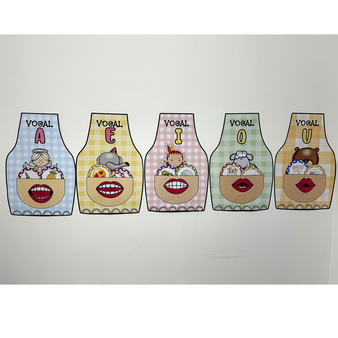 Combo Kit 5 Aventais das Vogais